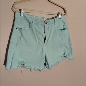 Mint Distressed Women’s Denim Shorts